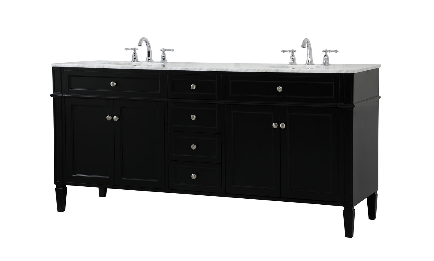 72 inch Double Bathroom Vanity in Black - BC120D7235BK