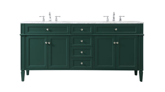 72 inch Double Bathroom Vanity in Green - BC120D7235GN