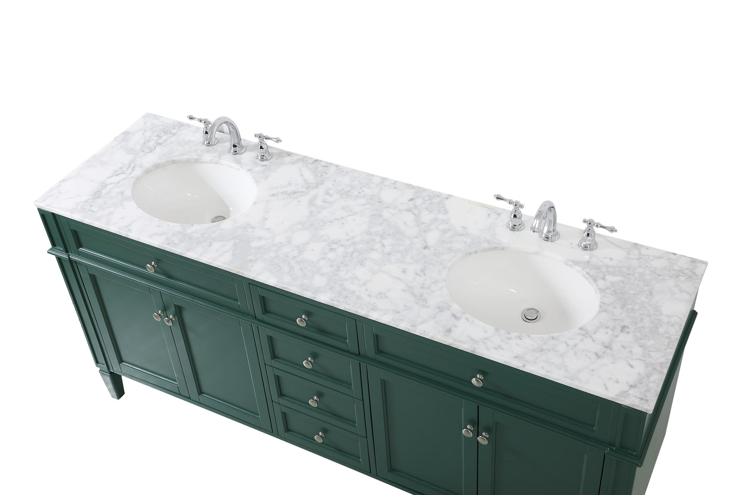 72 inch Double Bathroom Vanity in Green - BC120D7235GN