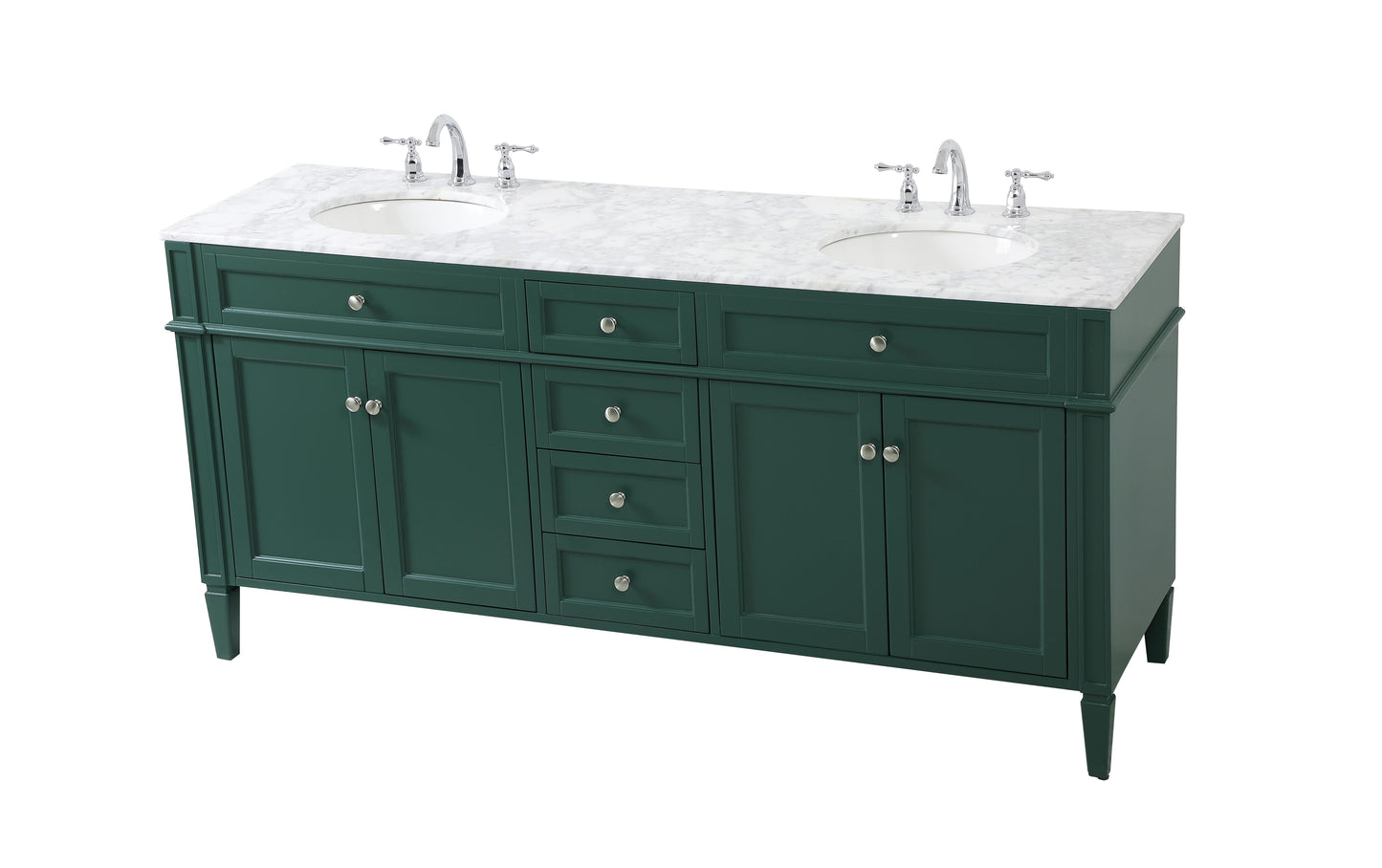 72 inch Double Bathroom Vanity in Green - BC120D7235GN