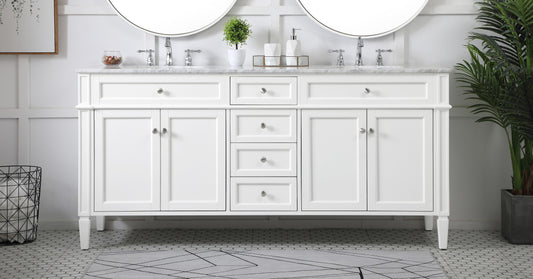 72 inch Double Bathroom Vanity in White - BC120D7235WH