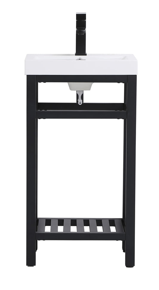 18 inch Single Bathroom Metal Vanity in Black - BC1301834BK