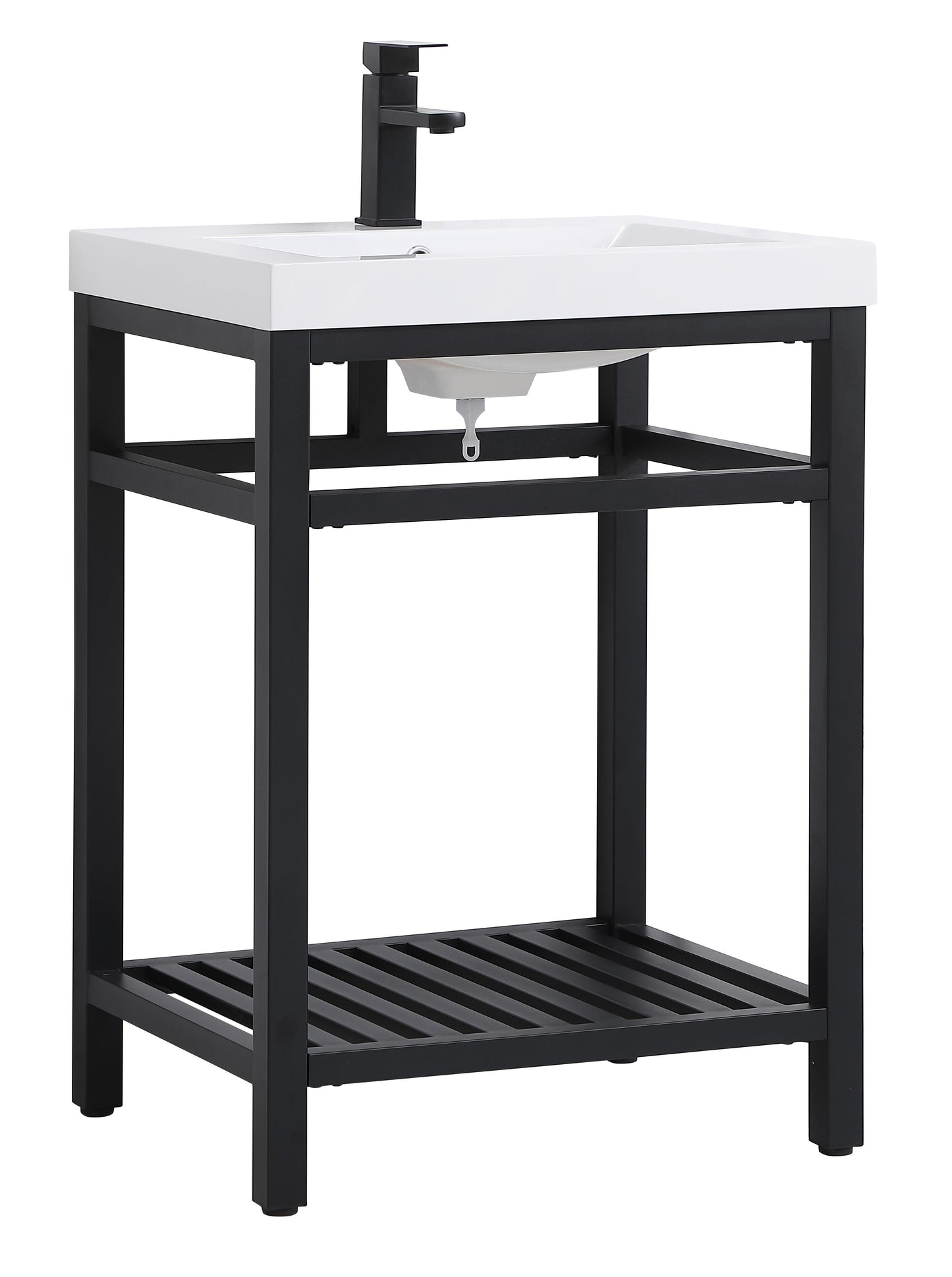 24 inch Single Bathroom Metal Vanity in Black - BC1302434BK