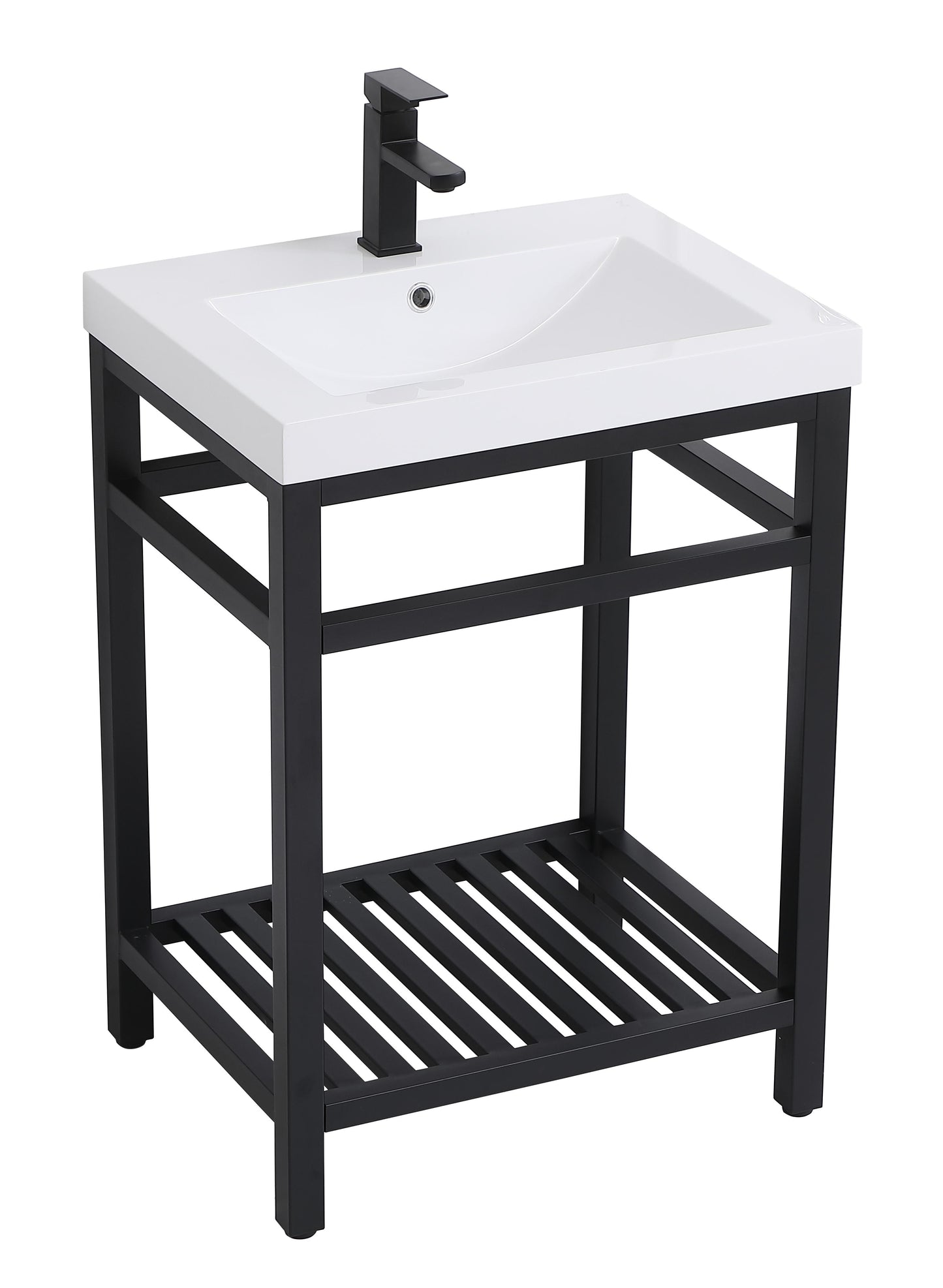 24 inch Single Bathroom Metal Vanity in Black - BC1302434BK