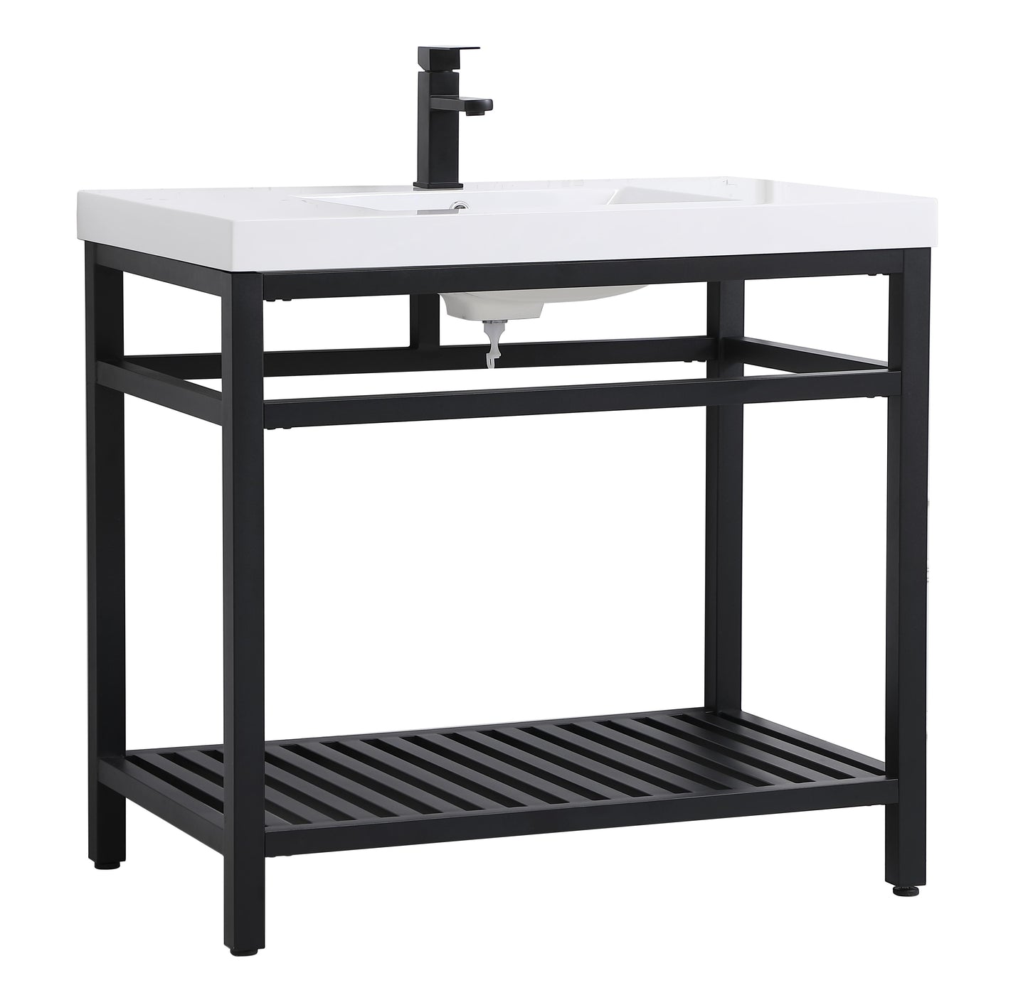 36 inch Single Bathroom Metal Vanity in Black - BC1303634BK