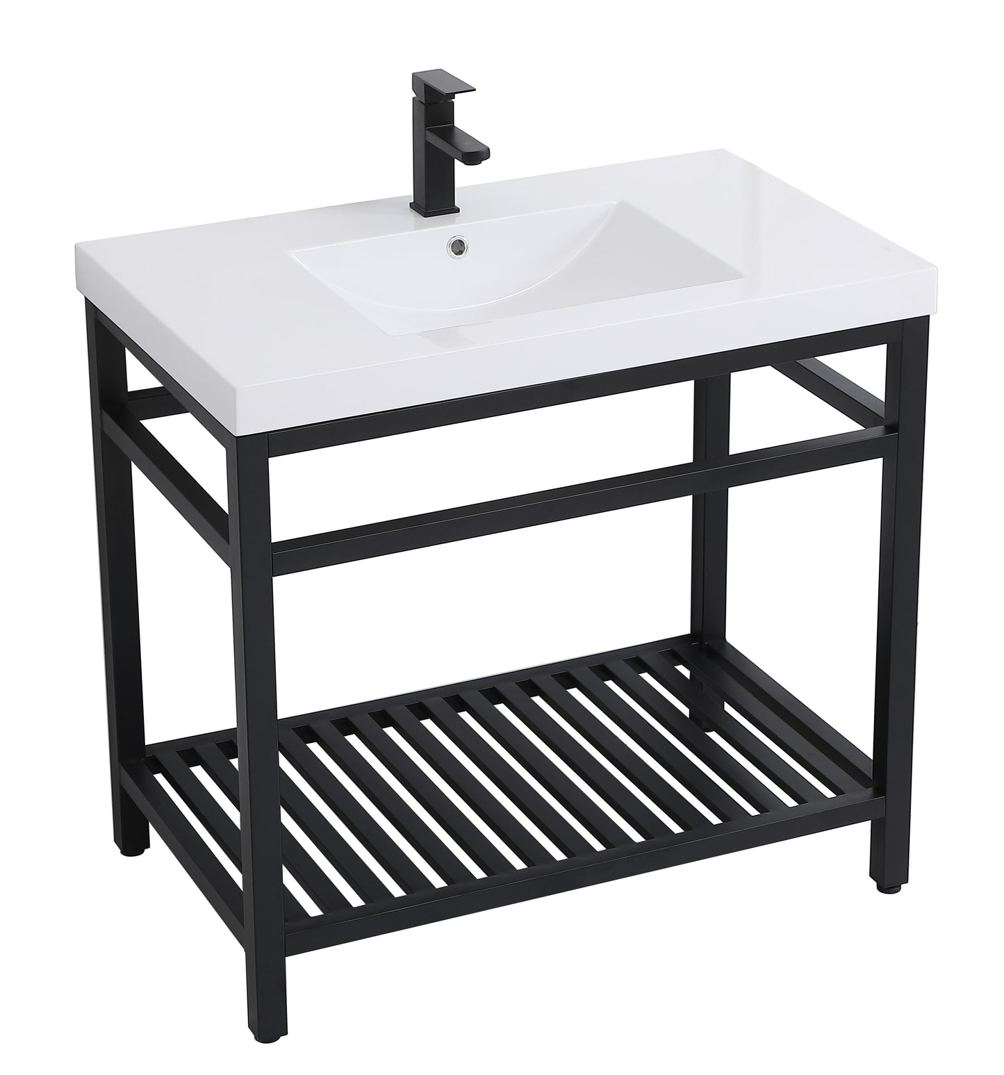 36 inch Single Bathroom Metal Vanity in Black - BC1303634BK