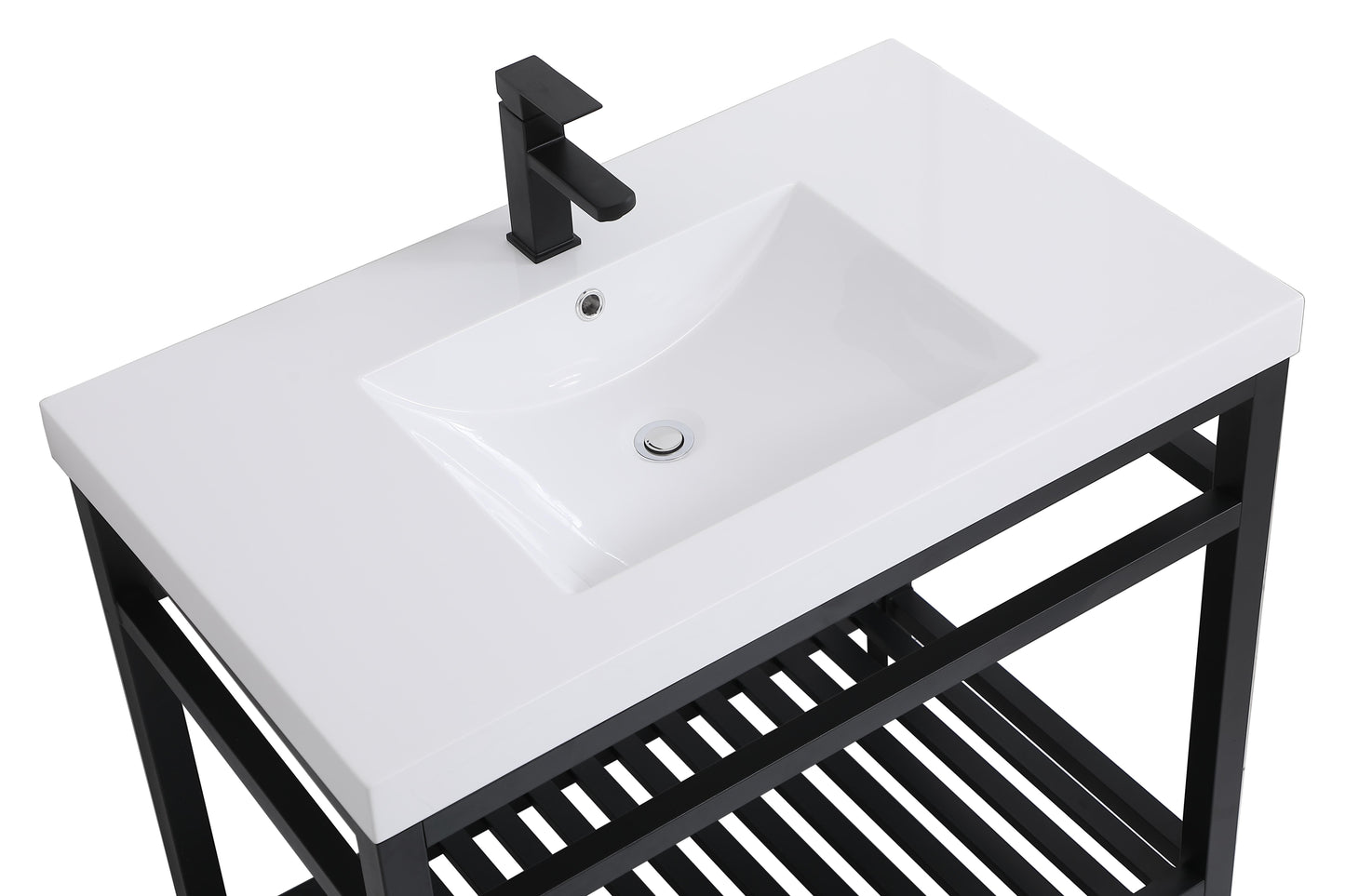 36 inch Single Bathroom Metal Vanity in Black - BC1303634BK