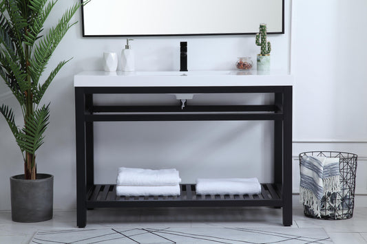 48 inch Single Bathroom Metal Vanity in Black - BC1304834BK