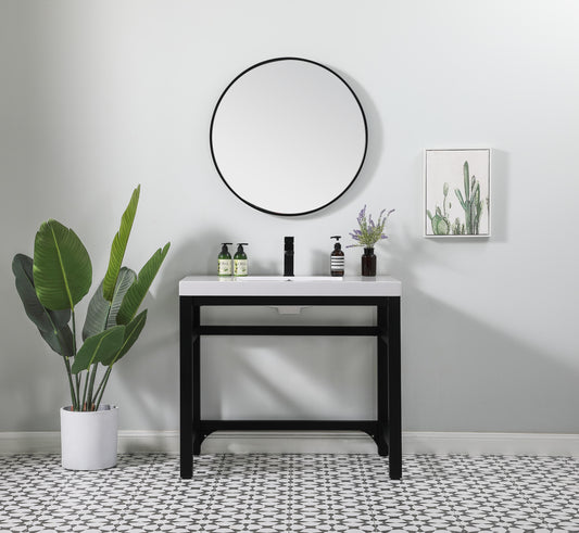 36 inch ADA Compliant Single Bathroom Metal Vanity in Black - BC1303632BK