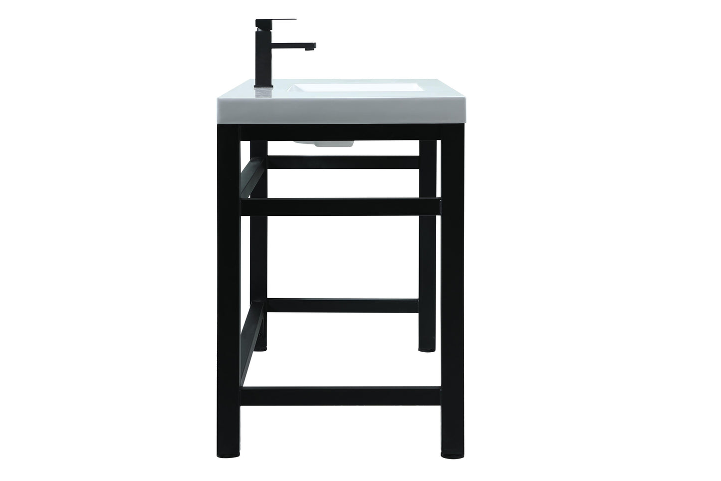 54 Inch ADA Compliant Single Bathroom Metal Vanity in Black - BC1305432BK