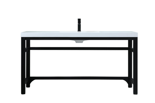 60 Inch ADA Compliant Single Bathroom Metal Vanity in Black - BC1306032BK