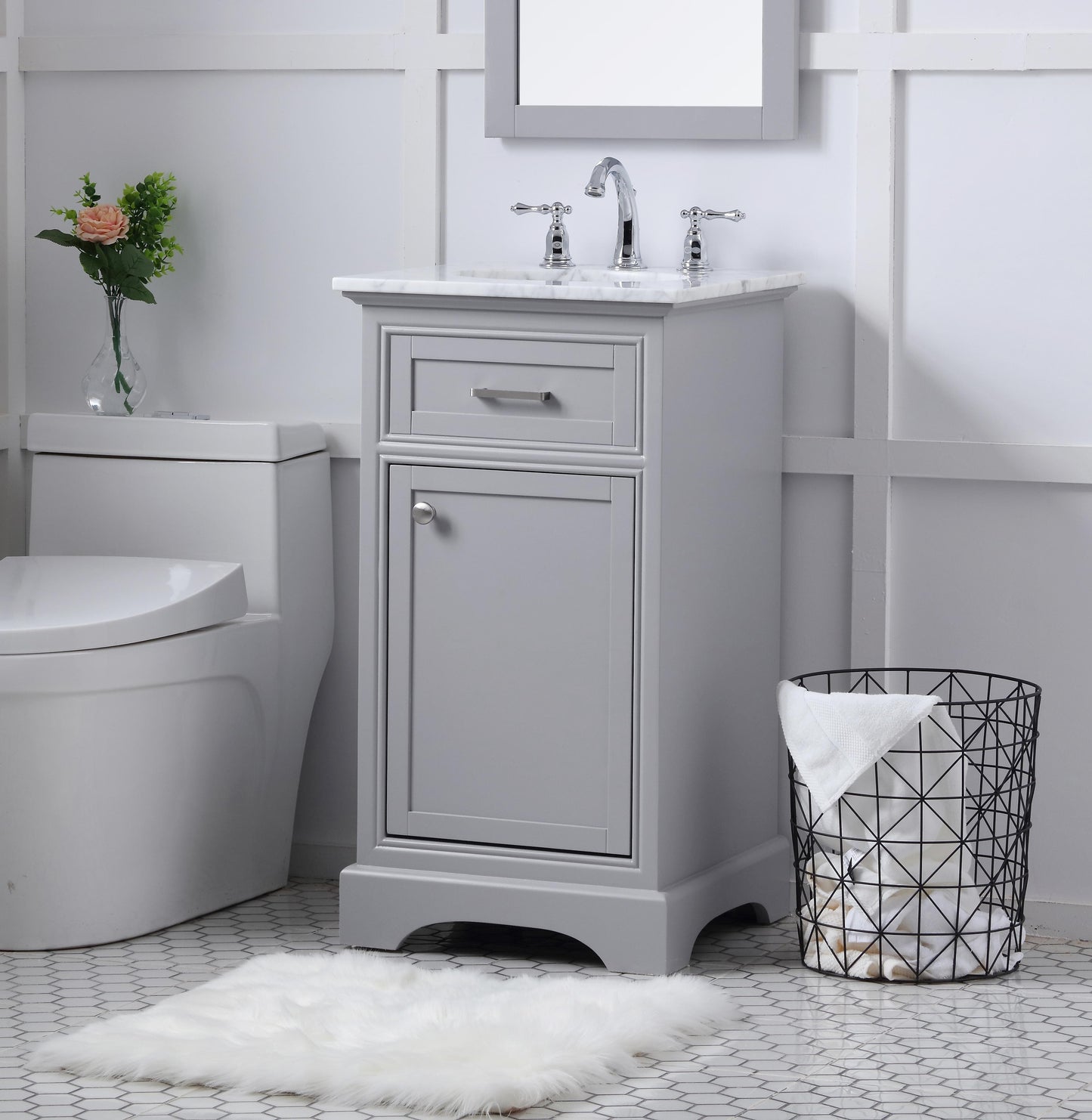 19 in. Single Bathroom Vanity Set in Light Grey - BC1501935GR