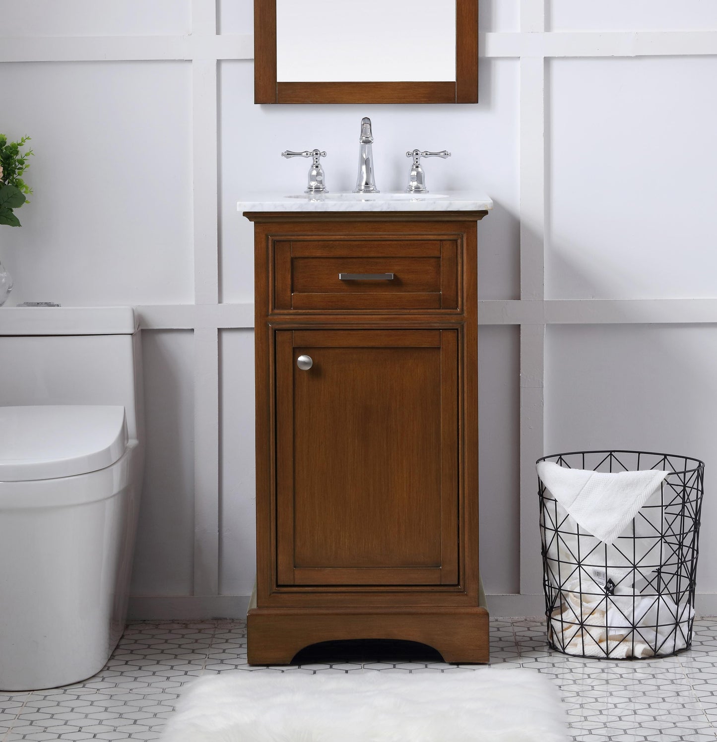 19 in. Single Bathroom Vanity Set in Teak - BC1501935TK