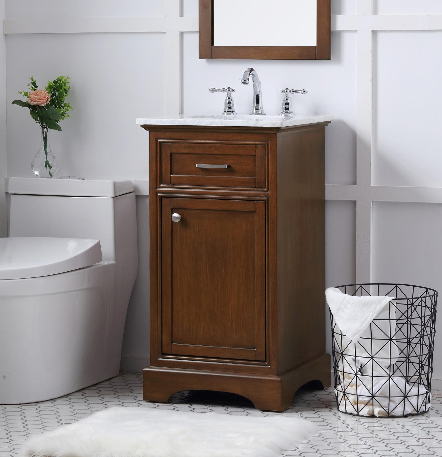 19 in. Single Bathroom Vanity Set in Teak - BC1501935TK