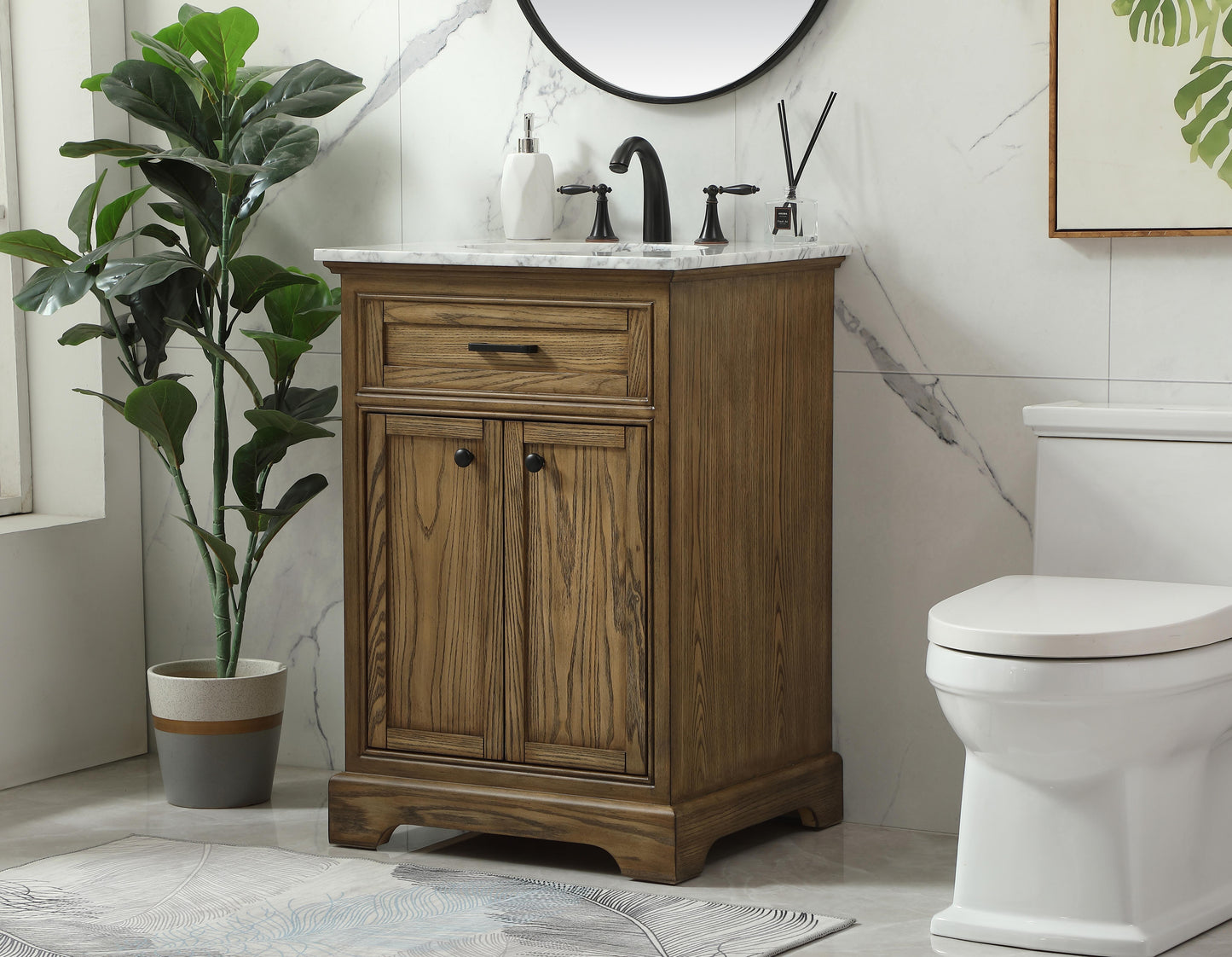 24 inch Single Bathroom Vanity in Driftwood - BC1502435DW