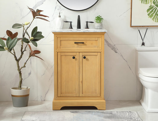 24 inch Single Bathroom Vanity in Natural Wood - BC1502435NW