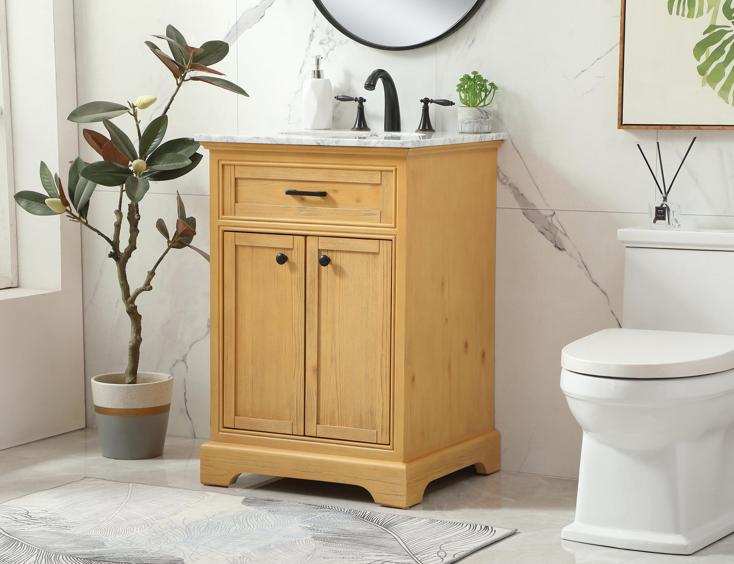 24 inch Single Bathroom Vanity in Natural Wood - BC1502435NW