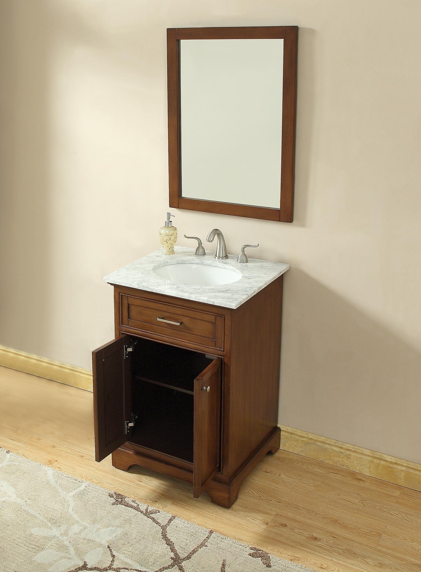 24 in. Single Bathroom Vanity Set in Teak - BC1502435TK