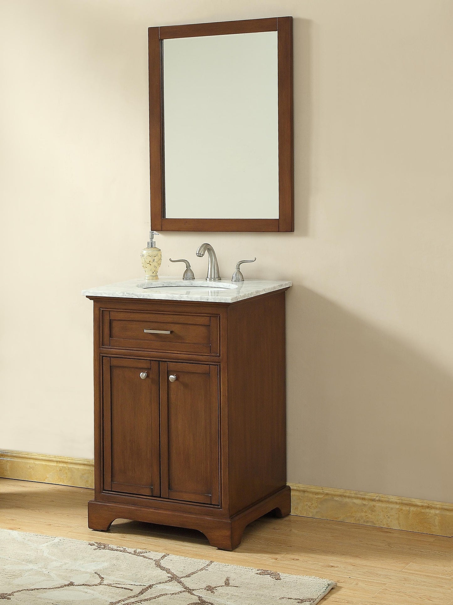 24 in. Single Bathroom Vanity Set in Teak - BC1502435TK