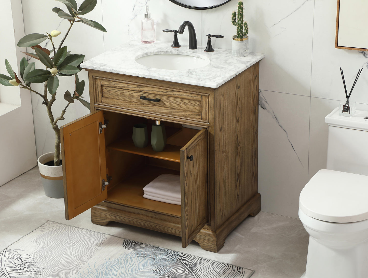 30 inch Single Bathroom Vanity in Driftwood - BC1503035DW