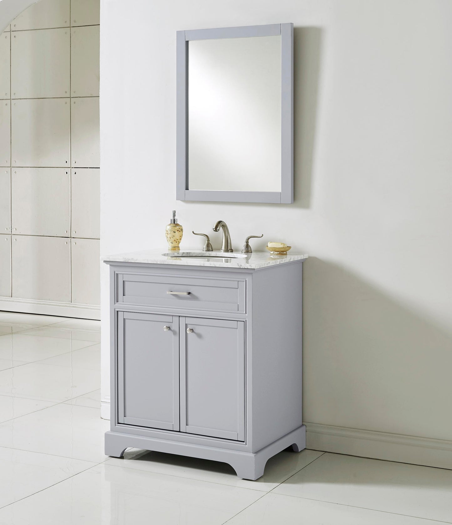 30 in. Single Bathroom Vanity Set in Light Grey - BC1503035GR