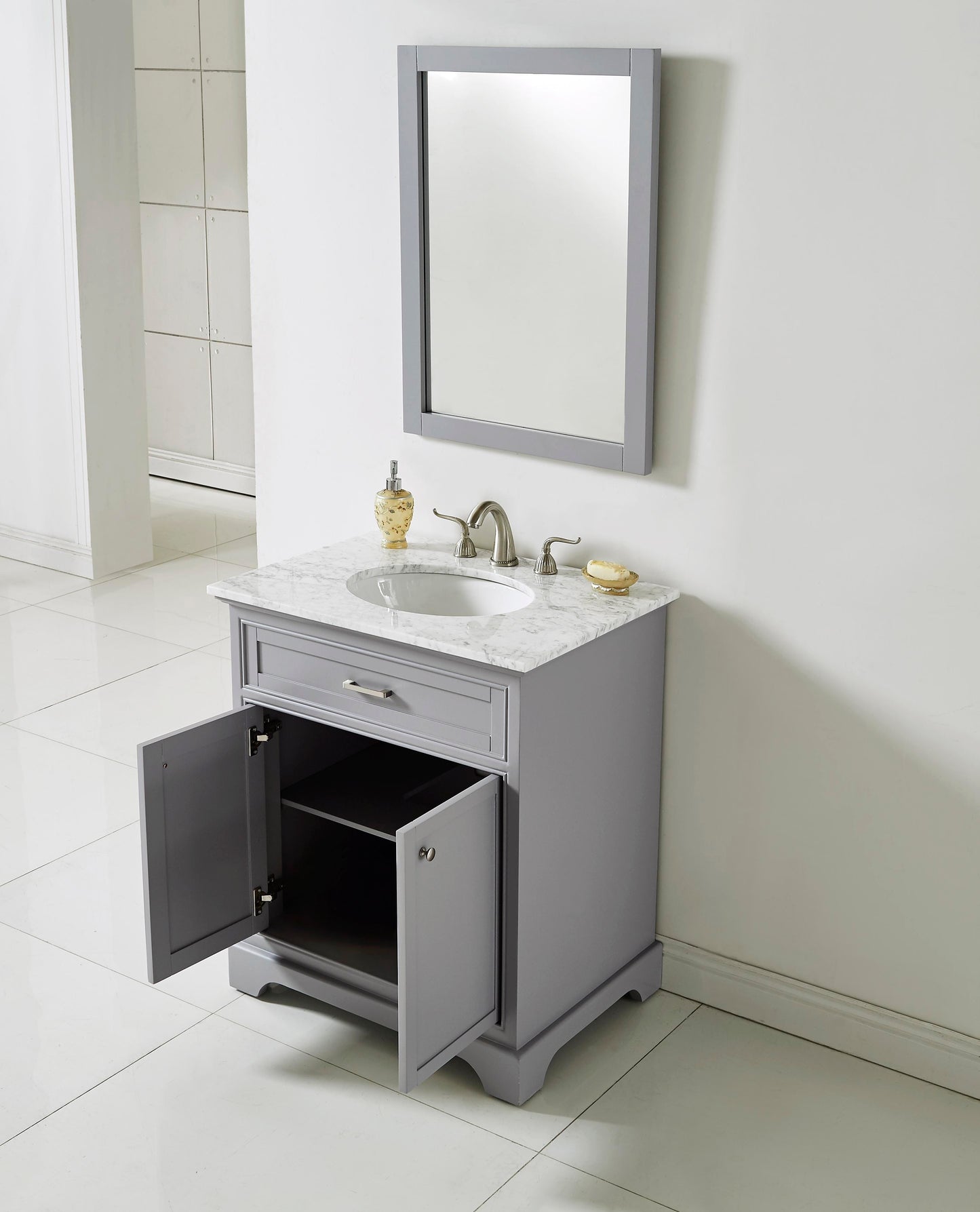 30 in. Single Bathroom Vanity Set in Light Grey - BC1503035GR