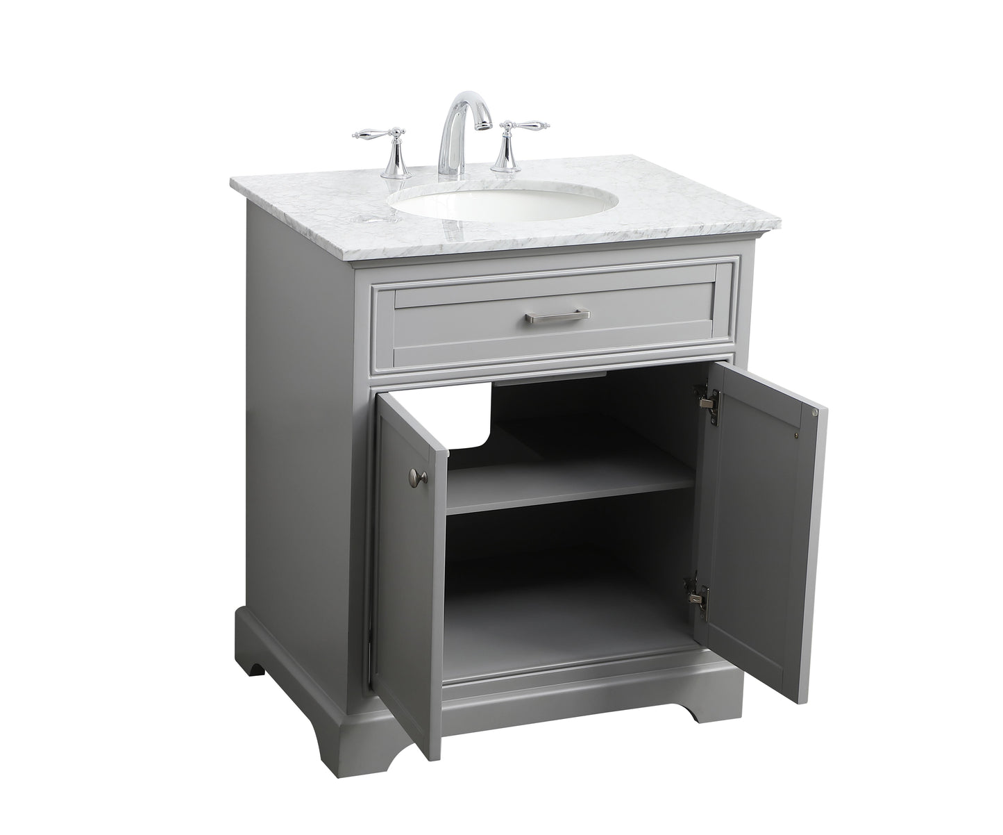 30 in. Single Bathroom Vanity Set in Light Grey - BC1503035GR