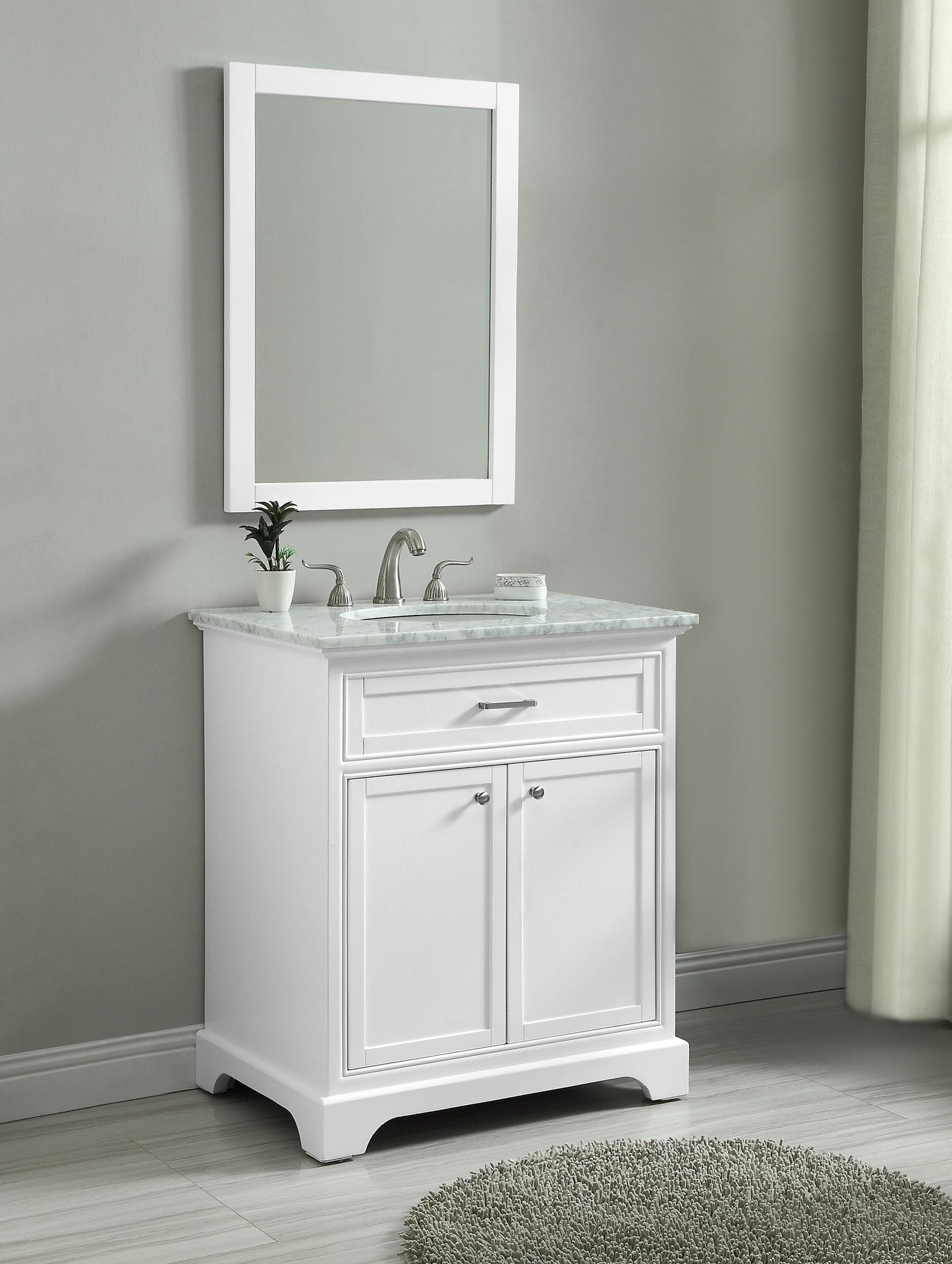 30 in. Single Bathroom Vanity Set in White - BC1503035WH