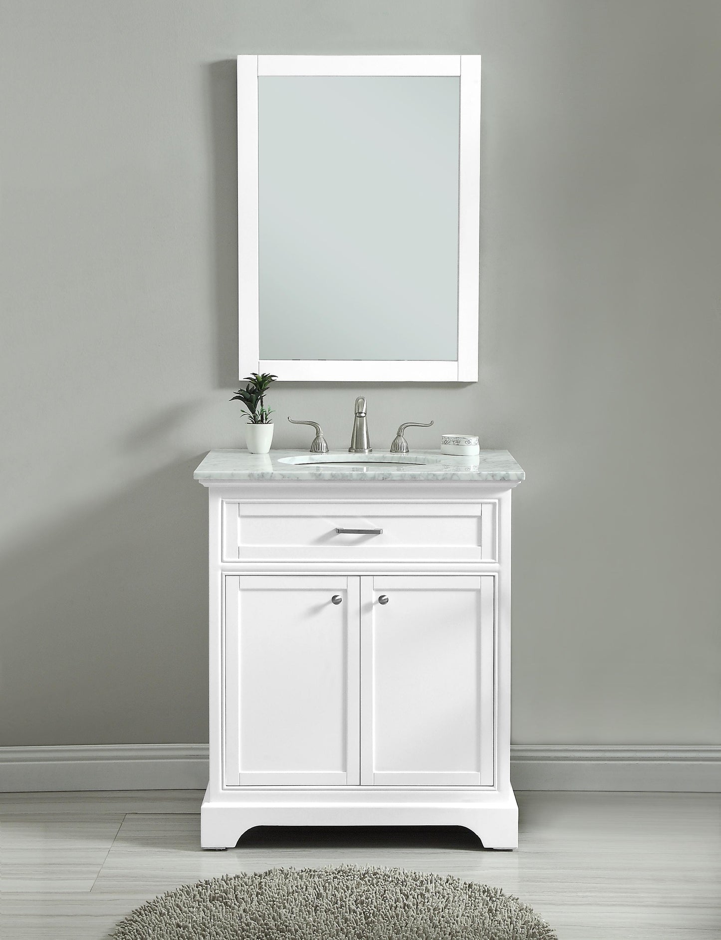 30 in. Single Bathroom Vanity Set in White - BC1503035WH