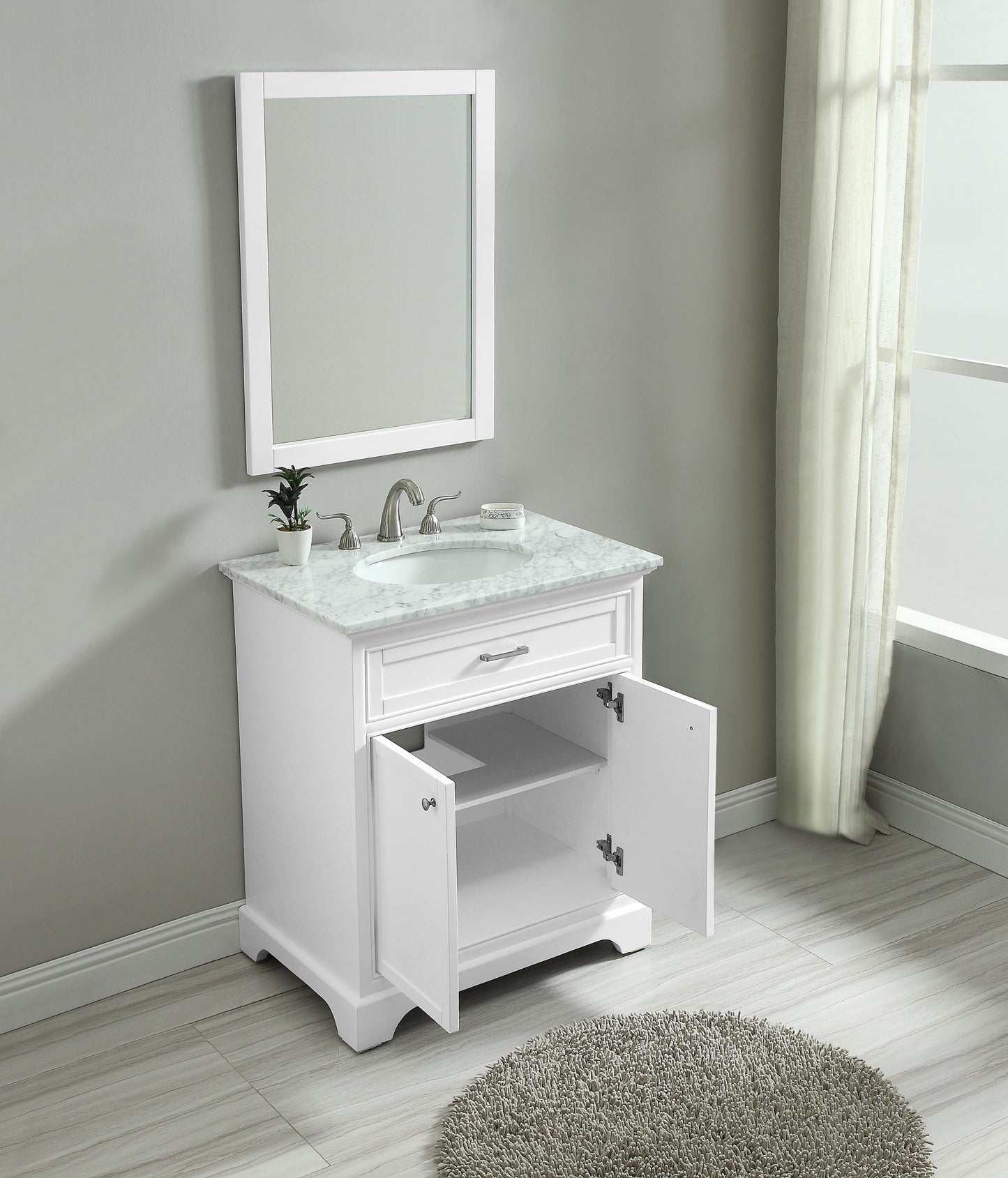 30 in. Single Bathroom Vanity Set in White - BC1503035WH