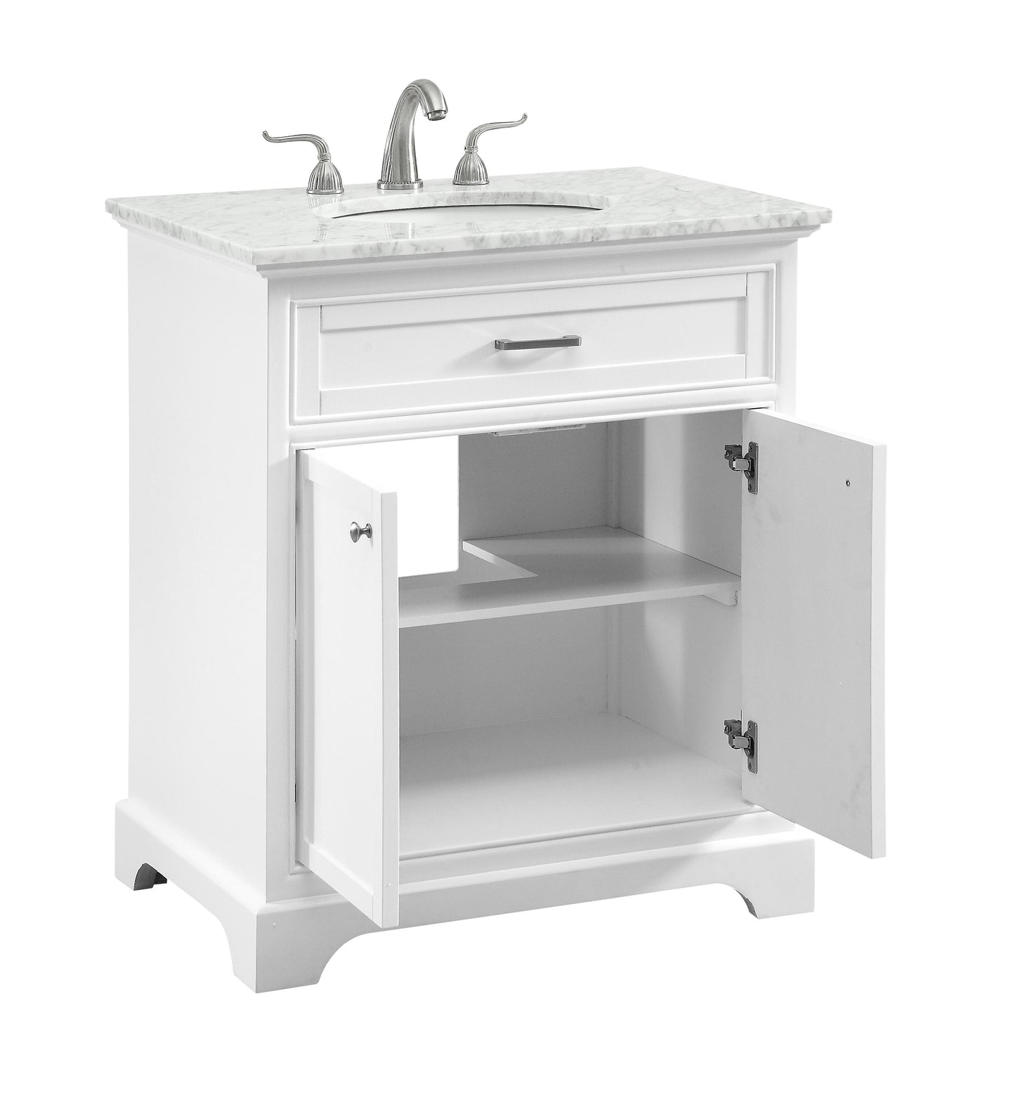 30 in. Single Bathroom Vanity Set in White - BC1503035WH