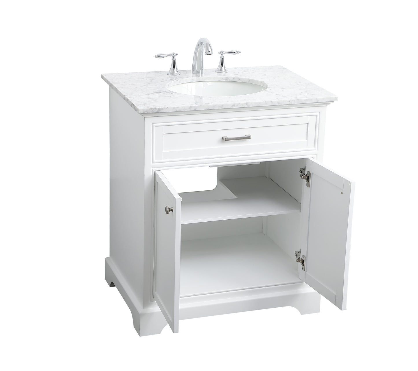 30 in. Single Bathroom Vanity Set in White - BC1503035WH