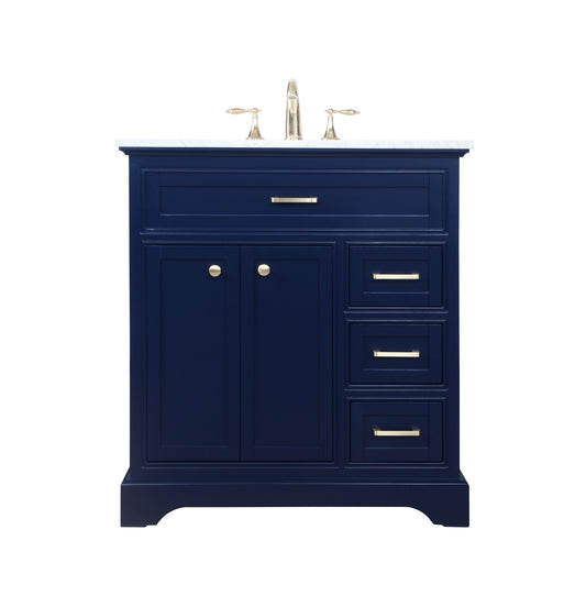 32 inch Single Bathroom Vanity in Blue - BC1503235BL