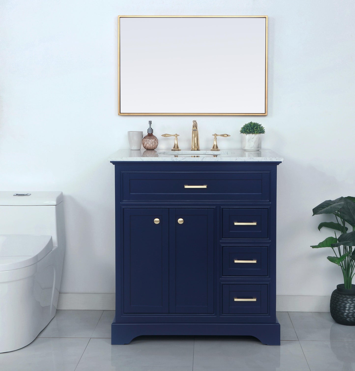 32 inch Single Bathroom Vanity in Blue - BC1503235BL