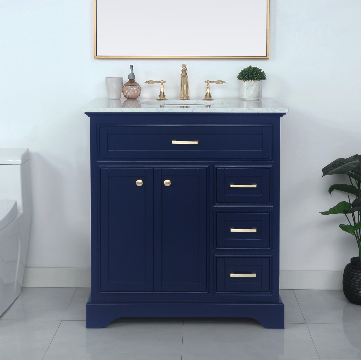 32 inch Single Bathroom Vanity in Blue - BC1503235BL