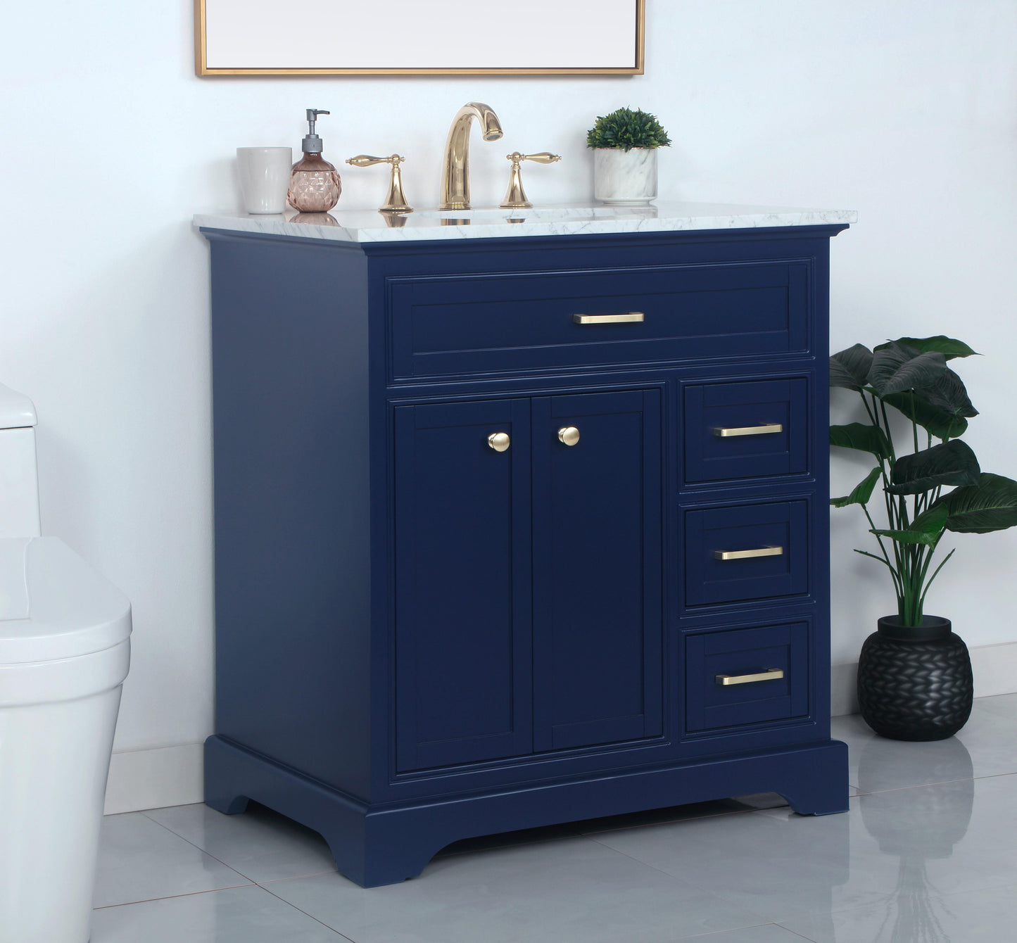 32 inch Single Bathroom Vanity in Blue - BC1503235BL