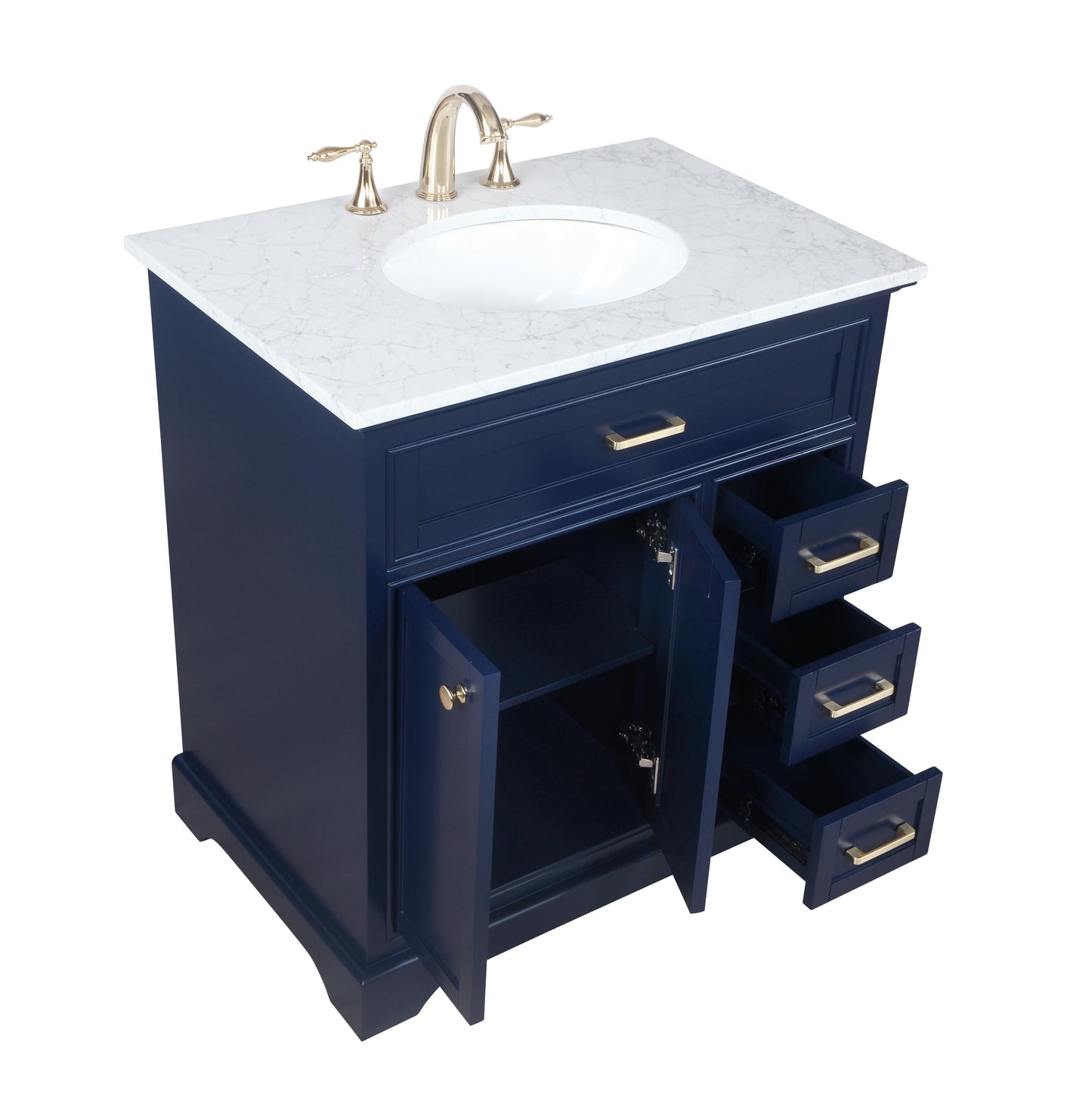 32 inch Single Bathroom Vanity in Blue - BC1503235BL