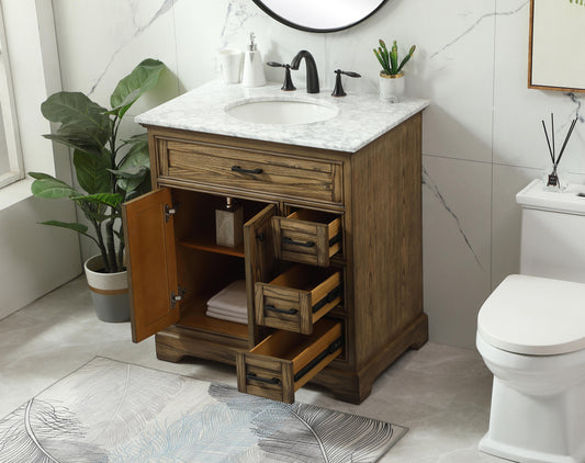 32 inch Single Bathroom Vanity in Driftwood - BC1503235DW