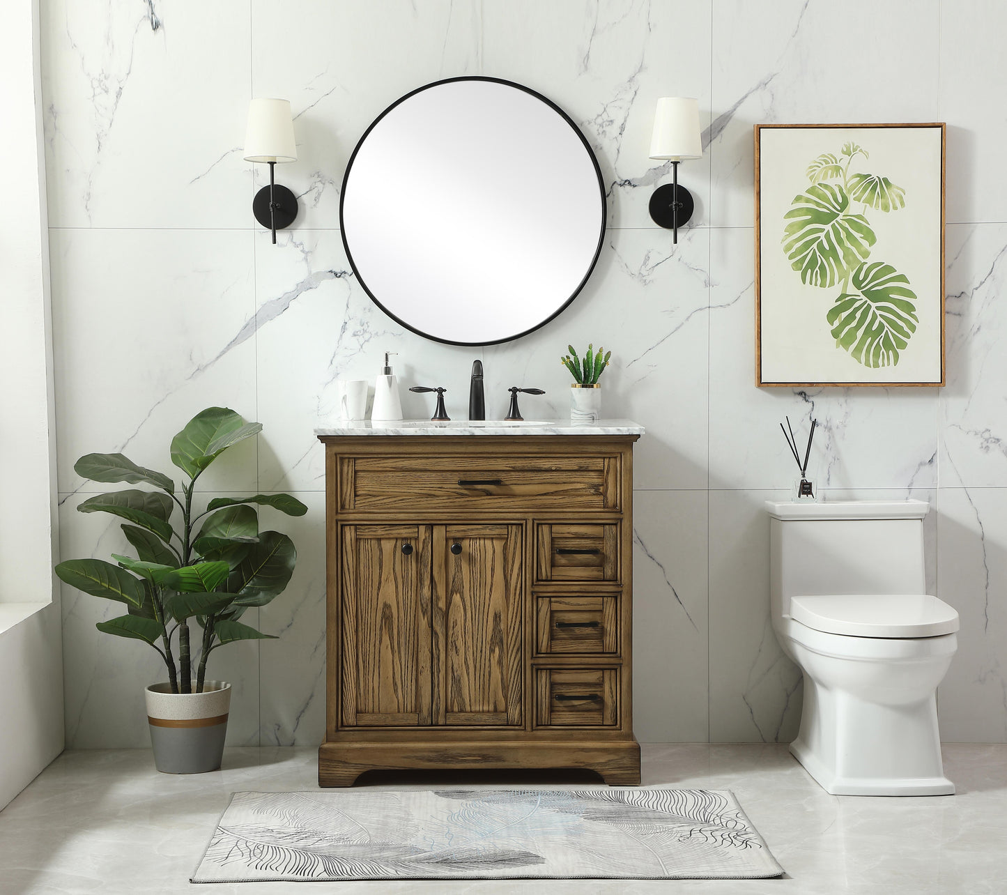 32 inch Single Bathroom Vanity in Driftwood - BC1503235DW