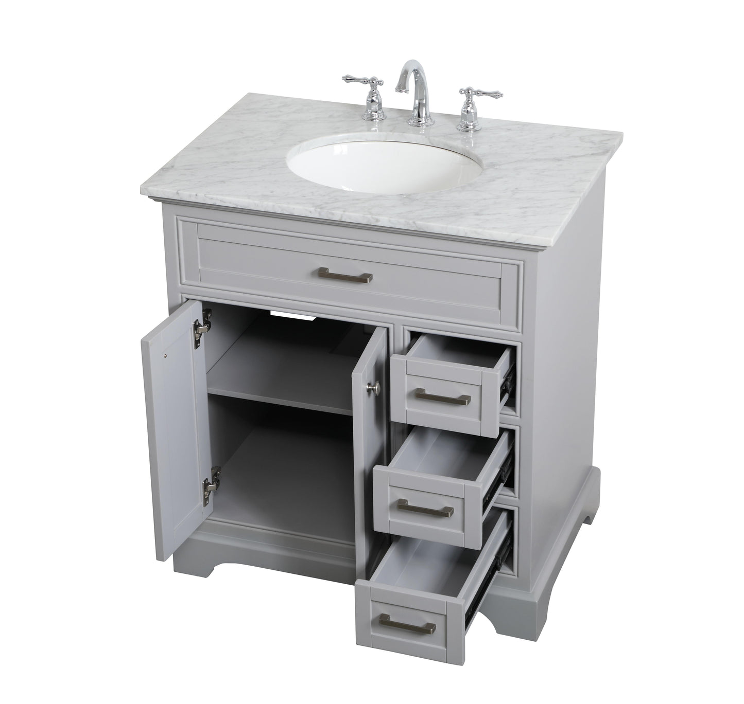 32 inch Single Bathroom Vanity in Grey - BC1503235GR