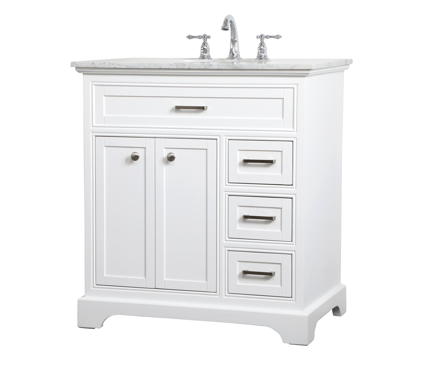 32 inch Single Bathroom Vanity in White - BC1503235WH