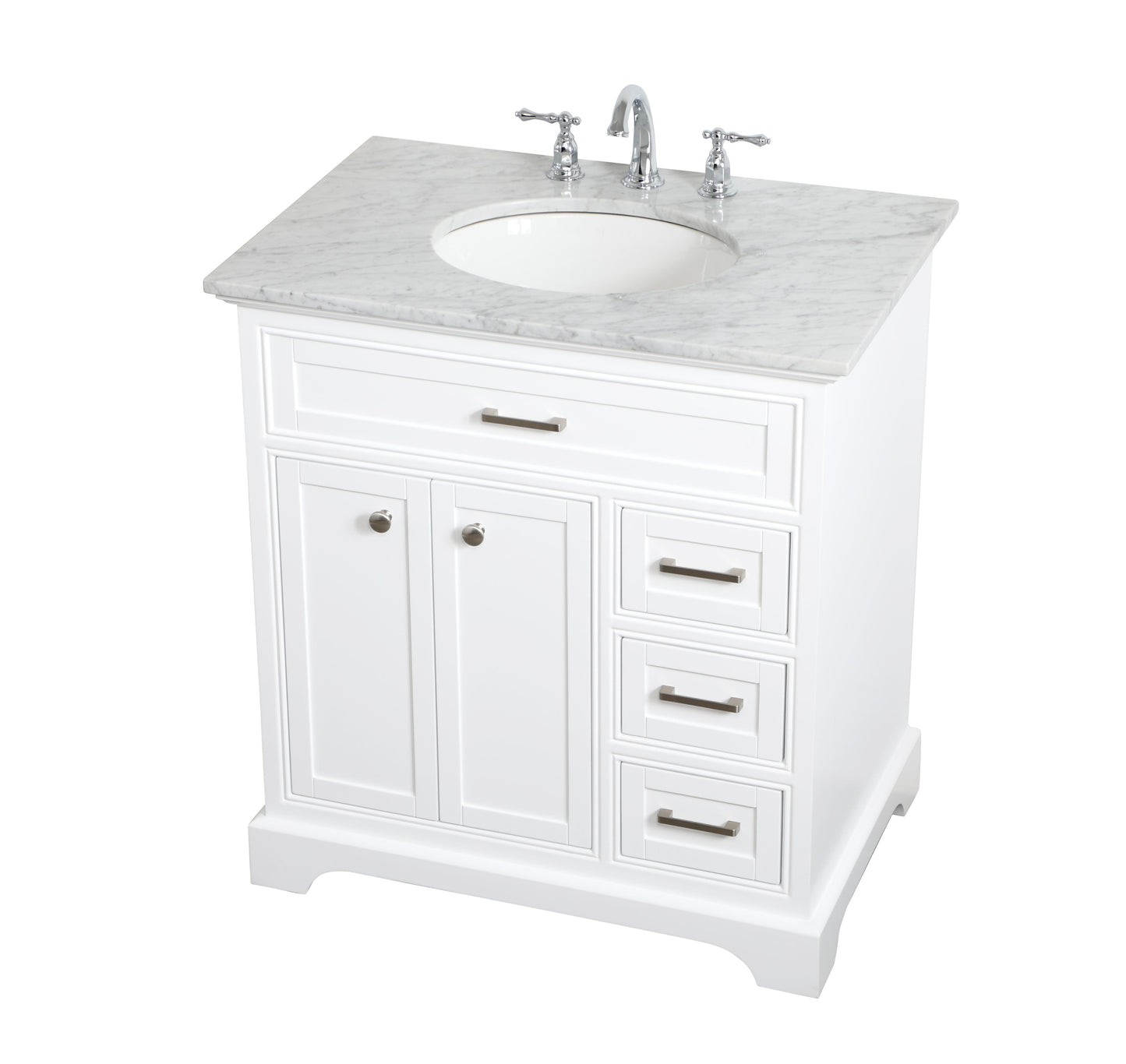 32 inch Single Bathroom Vanity in White - BC1503235WH