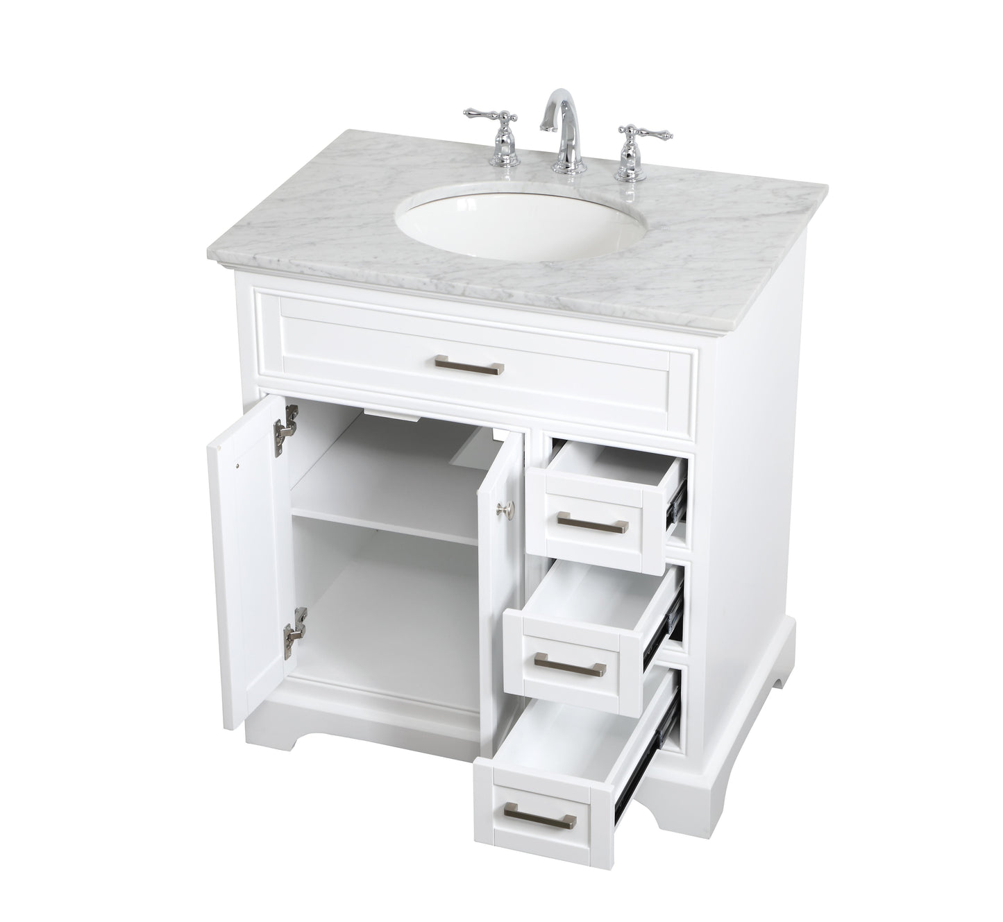 32 inch Single Bathroom Vanity in White - BC1503235WH