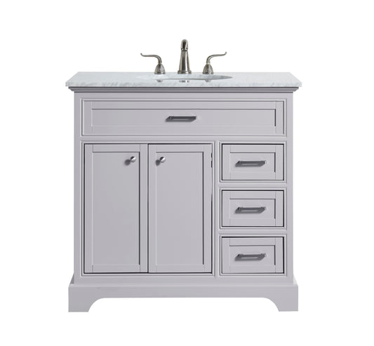 36 in. Single Bathroom Vanity Set in Light Grey - BC1503635GR