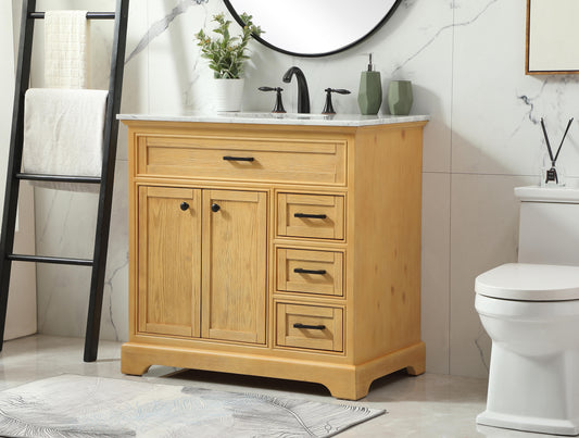 36 inch Single Bathroom Vanity in Natural Wood - BC1503635NW