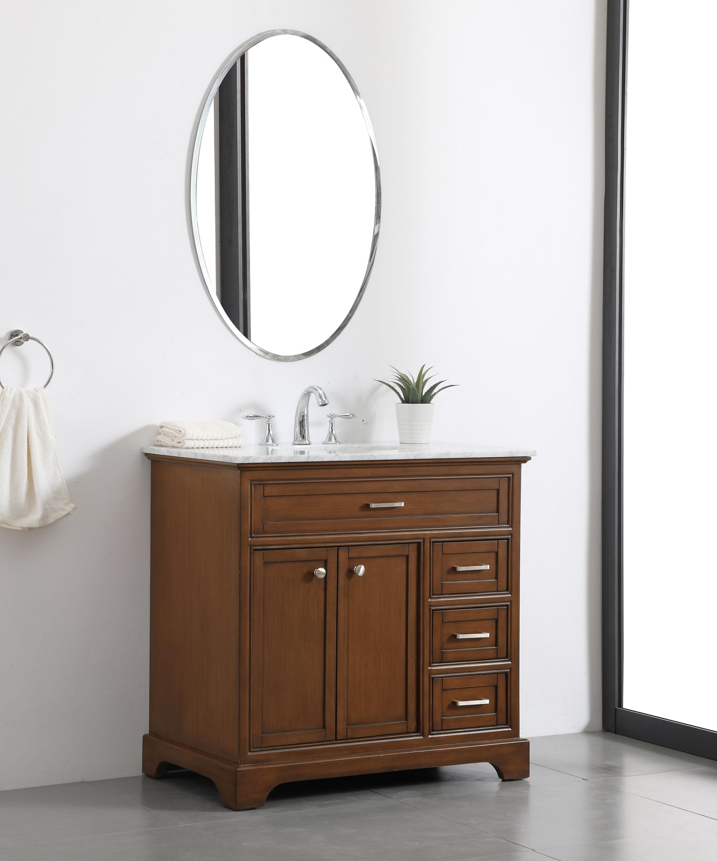 36 in. Single Bathroom Vanity Set in Teak - BC1503635TK