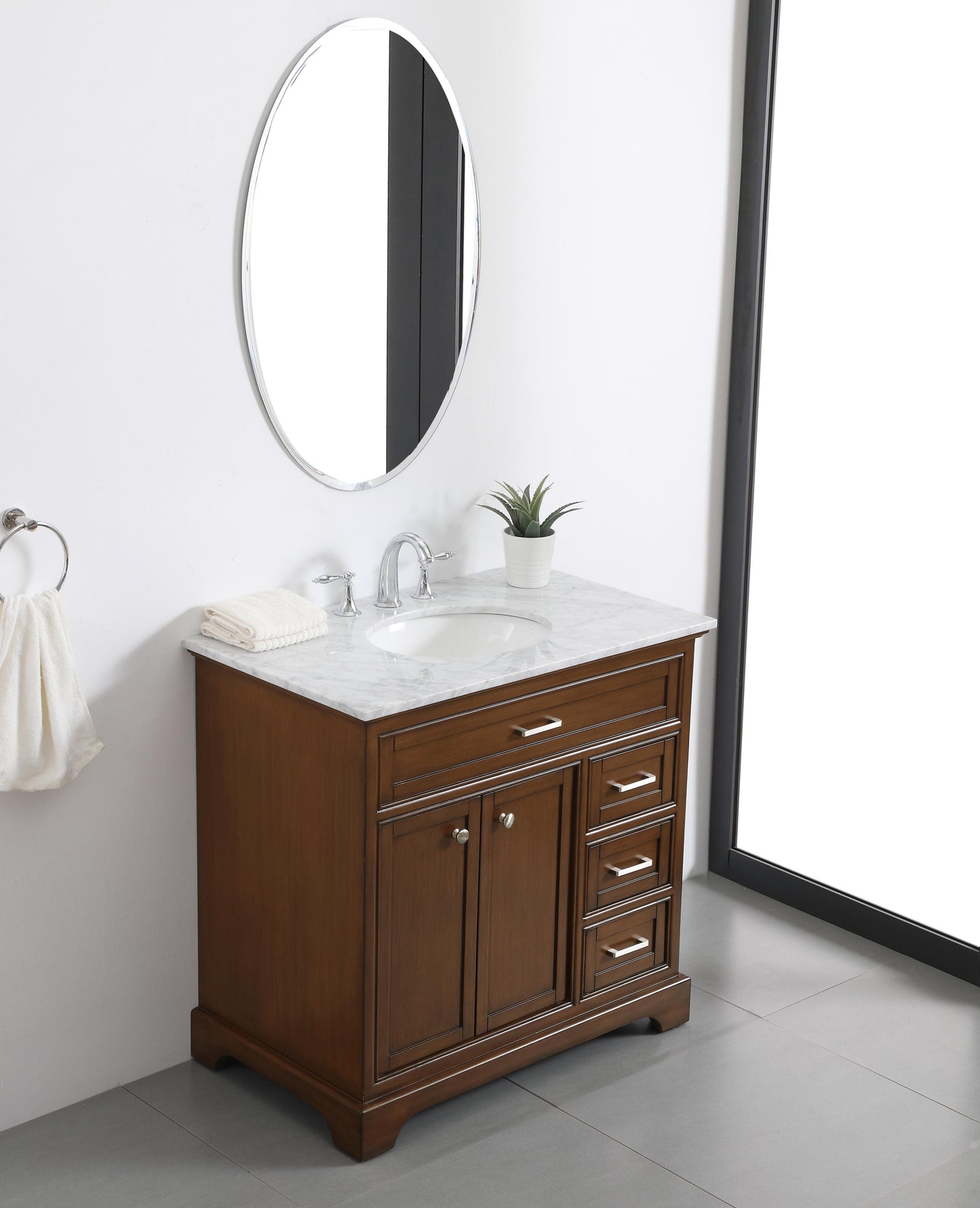 36 in. Single Bathroom Vanity Set in Teak - BC1503635TK