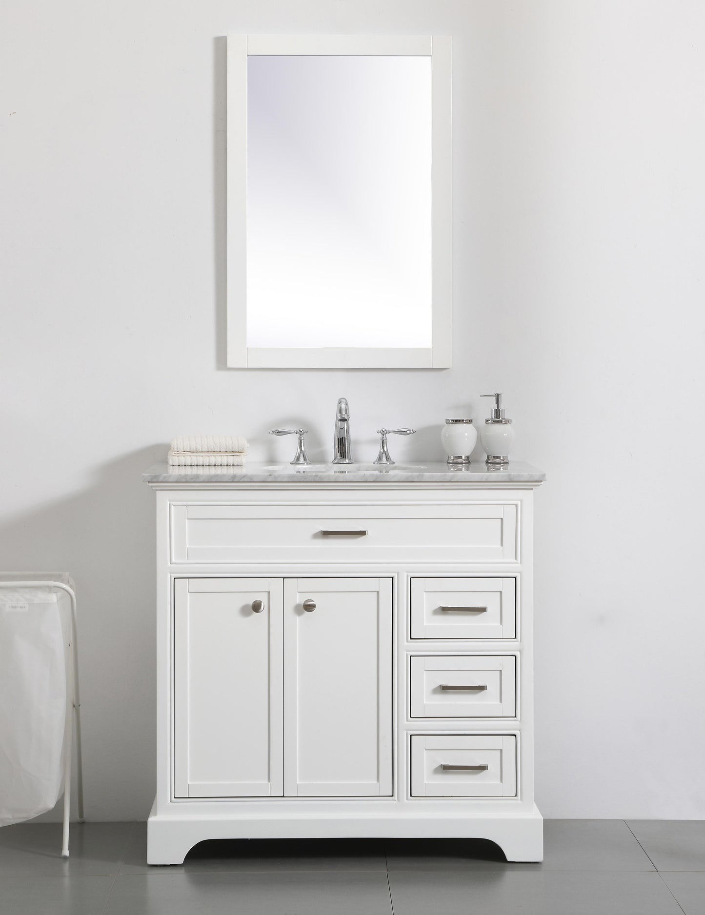 36 in. Single Bathroom Vanity Set in White - BC1503635WH