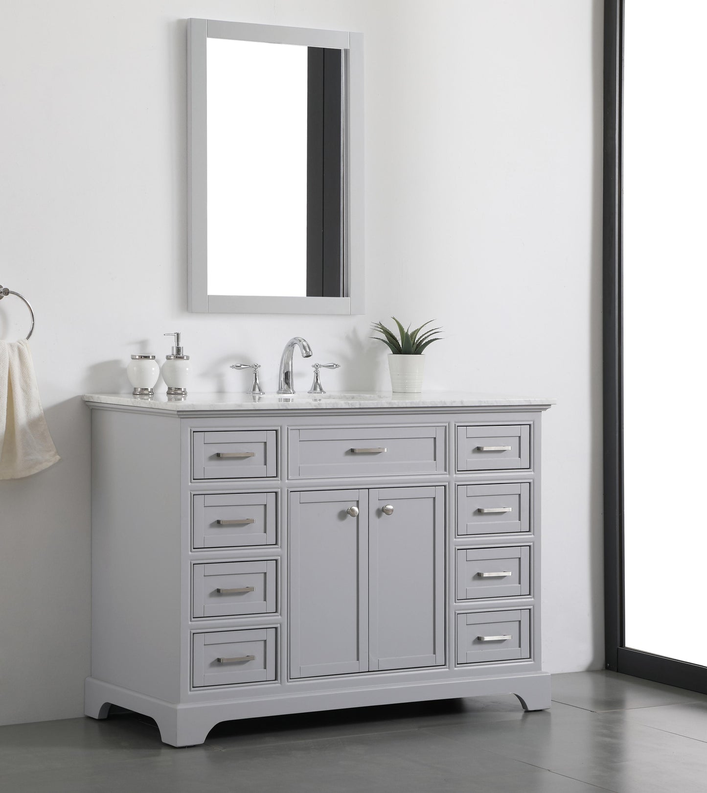 48 in. Single Bathroom Vanity Set in Light Grey - BC1504835GR