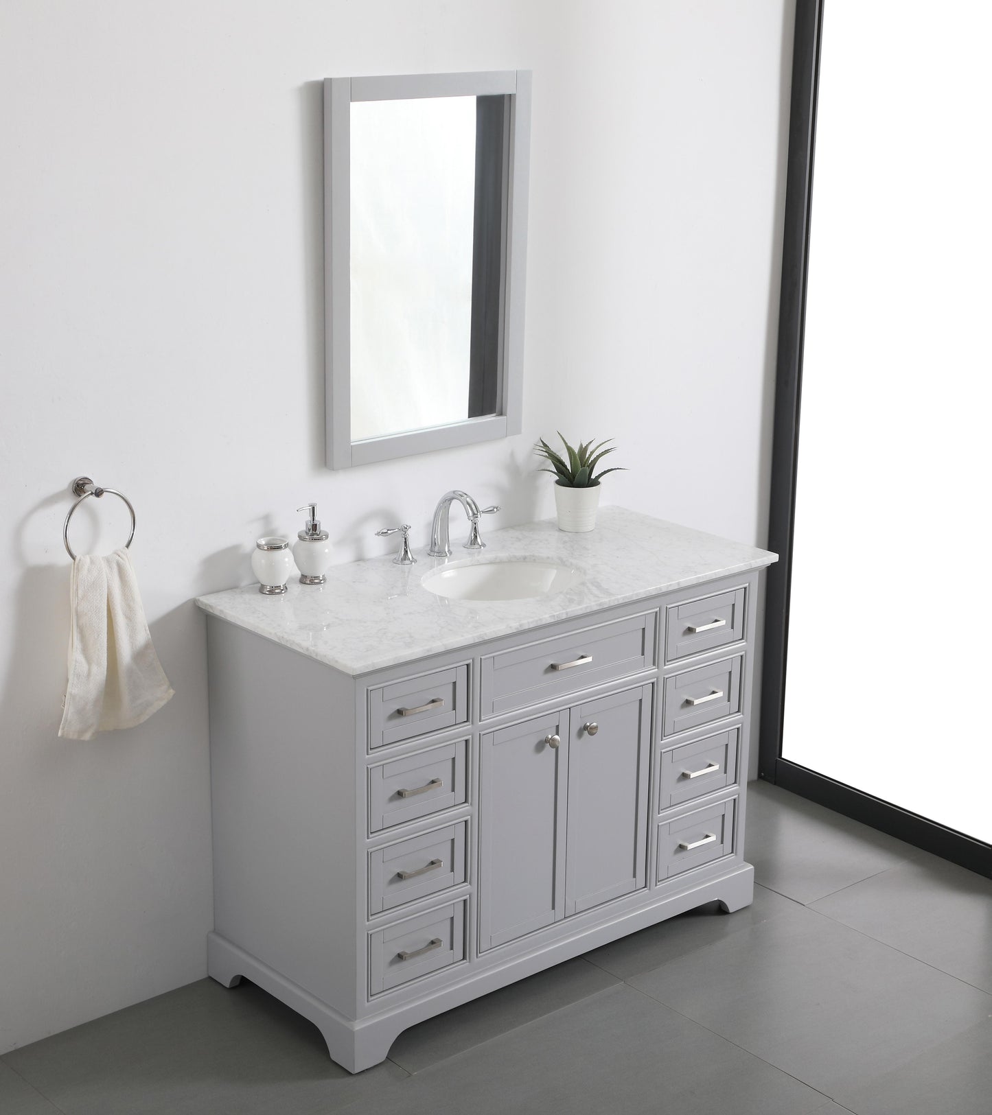 48 in. Single Bathroom Vanity Set in Light Grey - BC1504835GR